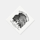 お名前パーソナライズされたファミリー懇親会オークツリー スタンダードカクテルナプキン (角)