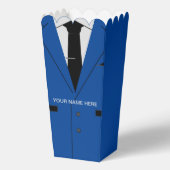 お名前パーソナライズされた文字ブルースーツポップコーンボックス フェイバーボックス (正面)