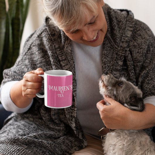 お名前ピンクティーまたはコーヒーマグ コーヒーマグカップ