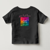 お名前フォト プリント 両面 ピンク 黒 ベビー トドラーTシャツ (裏面)