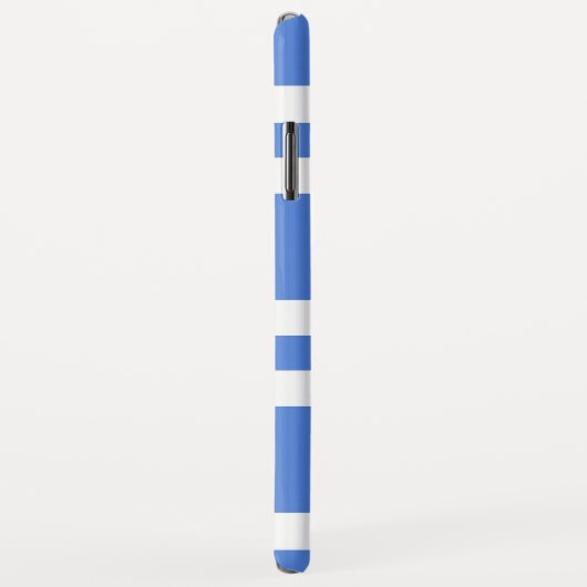 お名前フランスの青と白の二重ストライプ文字 Case-Mate iPhoneケース (裏面/右)