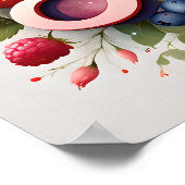 お名前ポスター「ソフィア」- パーソナライズされたベリーフラワーデザイン ポスター (角)