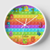 お名前ポップ・アートののカラフル室の壁 壁時計 (正面)