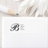 お名前モノグラム B スクリプト 返送先ラベル ラベル (インサイチュ)