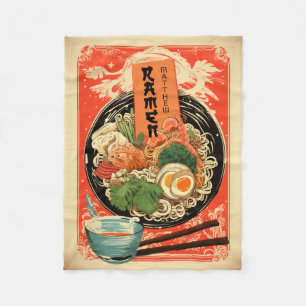 お名前ラーメン毛布 フリースブランケット