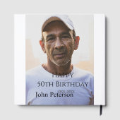 お名前付きシンプルな50歳の誕生日フォト ゲストブック (裏面)