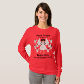 お名前入りかわいいエンジェル・クリスマス・レディース Tシャツ (正面フル)