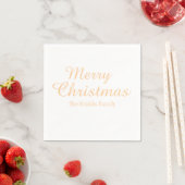 お名前入りのカスタムネーム 現代風 楽しいクリスマス スタンダードカクテルナプキン (インサイチュ)