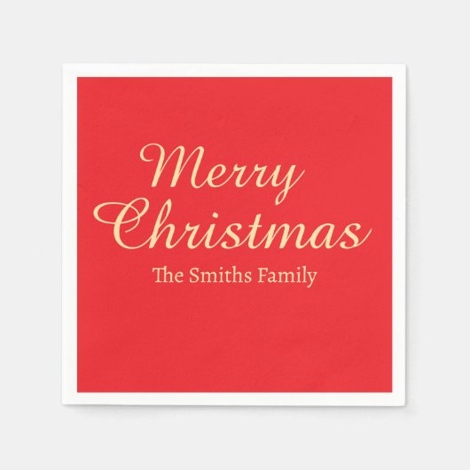 お名前入りのカスタムネーム 現代風 楽しいクリスマス スタンダードカクテルナプキン (正面)