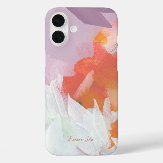 お名前入りのカラフルな抽象花アート Case-Mate iPhoneケース (裏面)