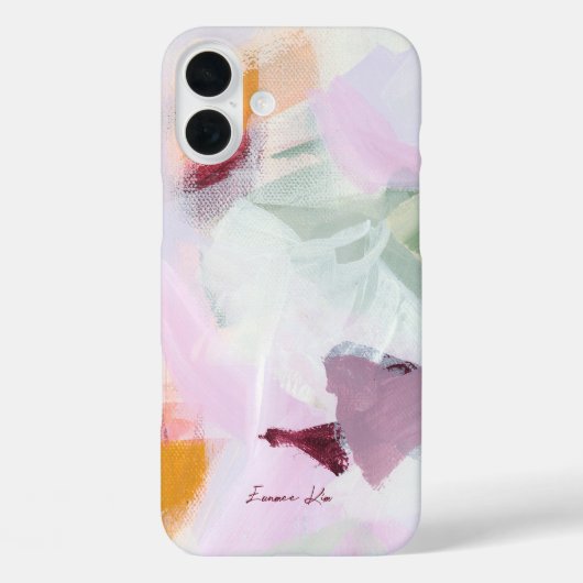 お名前入りのカラフルな抽象花アート Case-Mate iPhoneケース (裏面)