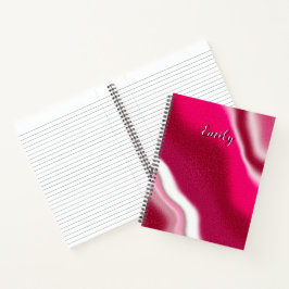 お名前入りのクールなキャンディケーン レッド クリスマス ギフト ノートブック