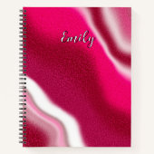 お名前入りのクールなキャンディケーン レッド クリスマス ギフト ノートブック (正面)