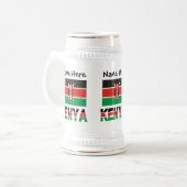 お名前入りのケニアとケニア国旗 ビールジョッキ (正面左)