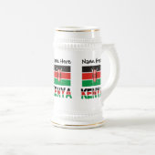 お名前入りのケニアとケニア国旗 ビールジョッキ (正面右)