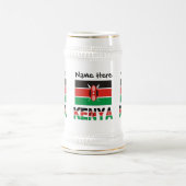 お名前入りのケニアとケニア国旗 ビールジョッキ (中央)