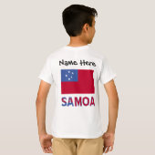 お名前入りのサモアとサモア国旗 Tシャツ (裏面フル)