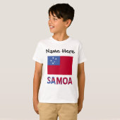 お名前入りのサモアとサモア国旗 Tシャツ (正面フル)