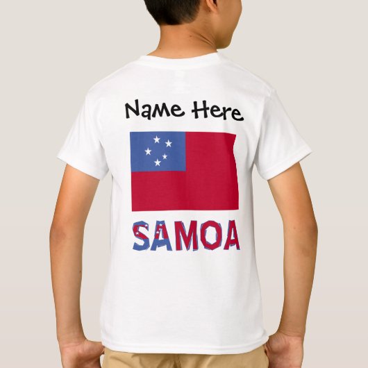 お名前入りのサモアとサモア国旗 Tシャツ (裏面)