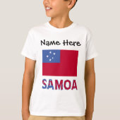 お名前入りのサモアとサモア国旗 Tシャツ (正面)