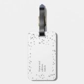 お名前入りのシルバースターダスト コンフェッティ Mrs ラゲッジタグ (裏面縦)