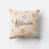 お名前入りのスクリプトネーム カラーダイシーパターン クッション (裏面)