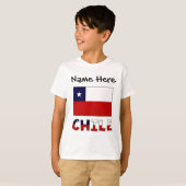 お名前入りのチリとチリ国旗 Tシャツ (正面フル)