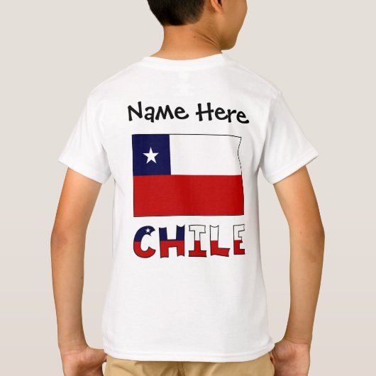 お名前入りのチリとチリ国旗 Tシャツ (裏面)