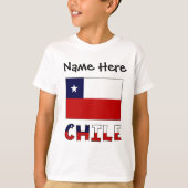 お名前入りのチリとチリ国旗 Tシャツ (正面)