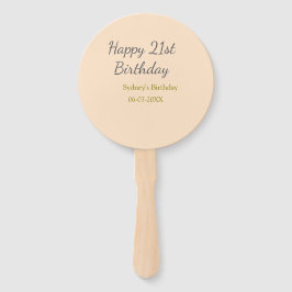 お名前入りのパステルオレンジグレー21歳の誕生日 ハンドファン