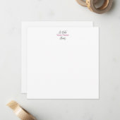 お名前入りのピンクのフラットな名刺 ノートカード (正面/裏面インサイチュ)