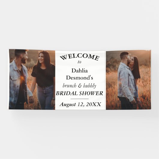 お名前入りの朝食＆スパークリング ブライダルシャワー ウェルカム 横断幕 (横)