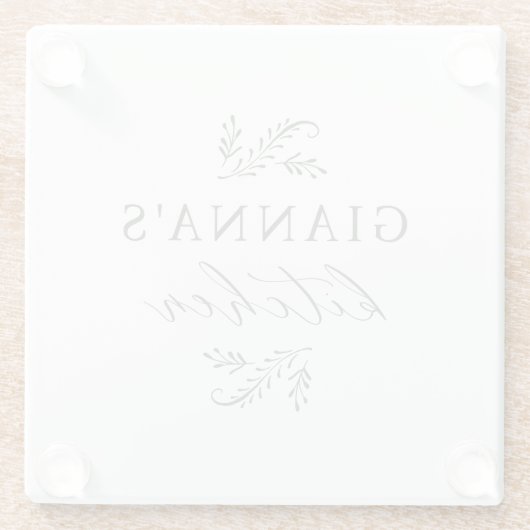 お名前入りの植物モチーフのキッチン雑貨 ガラスコースター (裏面)