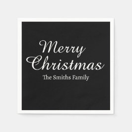 お名前入りの現代的なクリスマスおめでとう, カスタムネーム モダン メリークリスマス スタンダードカクテルナプキン