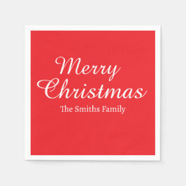 お名前入りの現代的なクリスマスおめでとう, カスタムネーム モダン メリークリスマス スタンダードカクテルナプキン