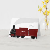 お名前入りの退職記念蒸気鉄道列車 カード (黄色い花)