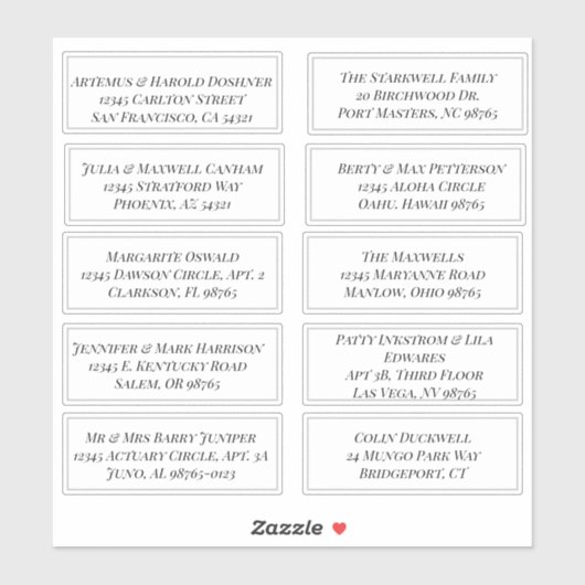 お名前入りの10枚組 住所ラベルシート シール (シート)