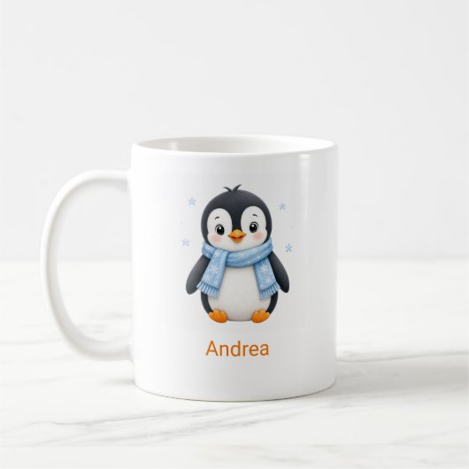 お名前入りウィンターキッズフォトマグカップ コーヒーマグカップ (左)