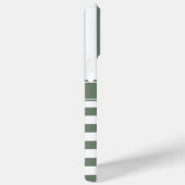 お名前入りオリーブグリーン 白 ストライプ おしゃれ Case-Mate iPhoneケース (裏面 / 右)