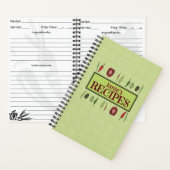 お名前入りカラフルピーマン スパイラル レシピブック ノートブック (内側)