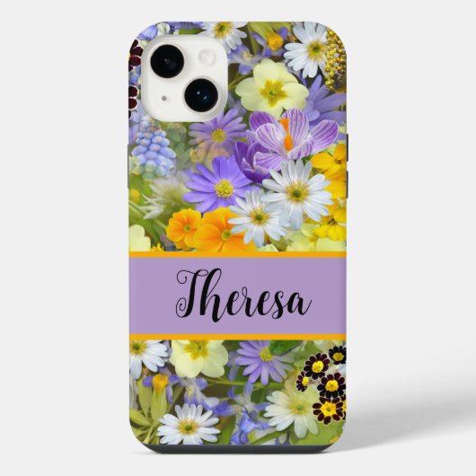 お名前入りガーリーフラワー iPhoneケース (裏面)