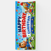 お名前入りキッズサッカー誕生日 横断幕 (縦)