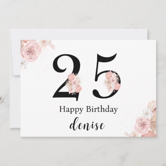 お名前入りハッピー25歳の誕生日おめでとう カード (正面)