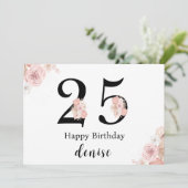 お名前入りハッピー25歳の誕生日おめでとう カード (スタンド正面)