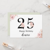 お名前入りハッピー25歳の誕生日おめでとう カード (正面/裏面インサイチュ)