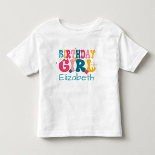 お名前入りバースデーガールTシャツ トドラーTシャツ