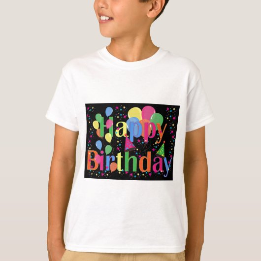 お名前入りバースデーパーティーお祝いアート Tシャツ (正面)