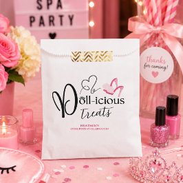 お名前入りピンクのDoll-icious Treats バースデーパーティー フェイバーバッグ