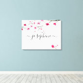 お名前入りベビー寝室デコレーション さくらアート キャンバスプリント (インサイチュ (ウッドフロア))