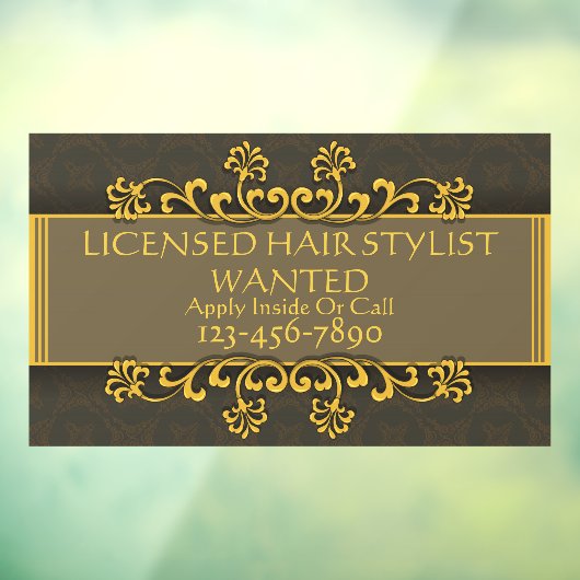 お名前入りライセンス取得済み美容師募集サロン ウィンドウサイン (シート3)